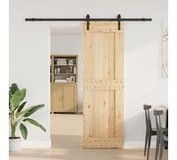 vidaXL Puerta Corredera NARVIK 70 x 210 cm (213,5 cm) Natural y negro
