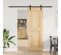 vidaXL Puerta Corredera NARVIK 80 x 210 cm (213,5 cm) Natural y negro
