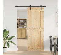vidaXL Puerta Corredera NARVIK 85 x 210 cm (152,5 cm) Natural y negro
