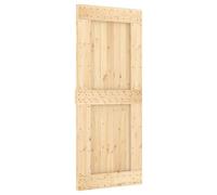 vidaXL Puerta corredera NARVIK 85 x 210 cm (213,5 cm) natural y negro, herrajes modernos