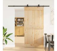 vidaXL Puerta Corredera NARVIK Natural y negro 100 x 210 cm (213,5 cm)