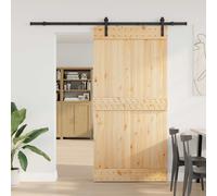 vidaXL Puerta Corredera NARVIK Natural y negro 100 x 210 cm (213,5 cm)