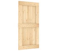 vidaXL Puerta Corredera Narvik Natural y Negro 100 x 210 cm (213,5 cm), Tira de Puerta corrediza Moderna, Granja Funcional, riel de Madera para Decorar y Dividir Espacios Interiores