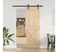 vidaXL Puerta Corredera NARVIK Natural y negro 70 x 210 cm (152,5 cm)