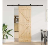 vidaXL Puerta Corredera NARVIK Natural y negro 70 x 210 cm (213,5 cm)