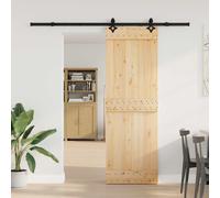 vidaXL Puerta Corredera NARVIK Natural y negro 70 x 210 cm (213,5 cm)