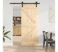vidaXL Puerta Corredera NARVIK Natural y negro 85 x 210 cm (152,5 cm)