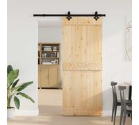 vidaXL Puerta Corredera NARVIK Natural y negro 85 x 210 cm (152,5 cm)