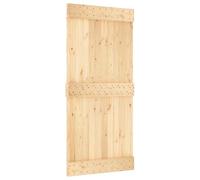 vidaXL Puerta Corredera Narvik Natural y Negro 95 x 210 cm (213,5 cm), Sistema de Almacenamiento eficiente, Hardware Moderno, Puerta de Pino, solución compacta, Deslizante Chic