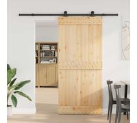 vidaXL Puerta Corredera NARVIK Natural y negro 95 x 210 cm (213,5 cm)