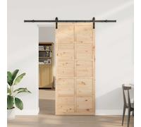 vidaXL Puerta Corredera Natural 100 x 208 cm Madera de Pino Maciza