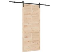 vidaXL Puerta Corredera Natural 100 x 208 cm Madera de Pino Maciza, Sala, Puerta Deslizante Rectangular, Tabique Moderno de Pino, Separador Elegante, Decoración sofisticada para el hogar