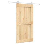vidaXL Puerta Corredera Natural y Blanco