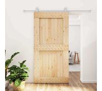 vidaXL Puerta Corredera Natural y Blanco
