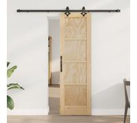 vidaXL Puerta Corredera Natural y negro 61 x 198,5 cm