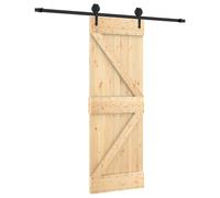 vidaXL Puerta Corredera Natural y negro 70 x 210 cm