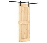 vidaXL Puerta Corredera Natural y negro 70 x 210 cm