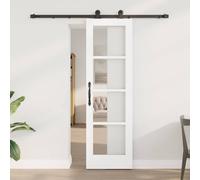 Puerta corredera ORKDAL de vidaXL, 61 x 198,5 cm, madera maciza de pino y cristal