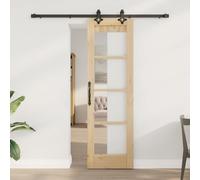 Puerta corredera ORKDAL de vidaXL, 61 x 198,5 cm, madera maciza de pino y cristal