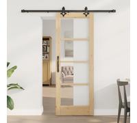 vidaXL Puerta Corredera ORKDAL 73,5 x 198,5 cm Natural y negro