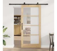 vidaXL Puerta Corredera ORKDAL 93 x 202 cm Natural y negro
