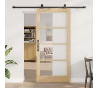 vidaXL Puerta Corredera ORKDAL 93 x 202 cm Natural y negro