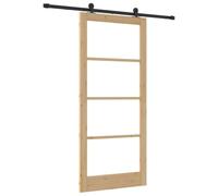 vidaXL Puerta Corredera ORKDAL 93 x 211 cm Natural y Negro, División Deslizante Moderna, Duradera para Sala, Dormitorio, Cocina, Garaje, Ahorra Espacio y es versátil