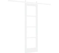 vidaXL Puerta corredera ORKDAL, blanca, 61 x 198,5 cm, madera maciza de pino y cristal