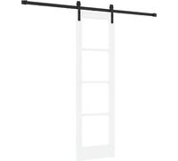 vidaXL Puerta corredera ORKDAL, blanca, 61 x 198,5 cm, madera maciza de pino y cristal