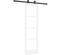 vidaXL Puerta corredera ORKDAL, blanca, 61 x 198,5 cm, madera maciza de pino y cristal