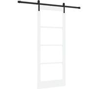 vidaXL Puerta corredera ORKDAL, blanca y negra, 83 x 202 cm