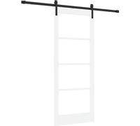 vidaXL Puerta corredera ORKDAL, blanca y negra, 83 x 202 cm