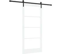 vidaXL Puerta corredera ORKDAL, blanca y negra, 93 x 202 cm