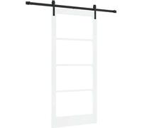 vidaXL Puerta corredera ORKDAL, blanca y negra, 93 x 202 cm