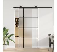 vidaXL Puerta corredera set herrajes negra 102,5x205 cm ESG vidrio