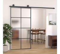 vidaXL Puerta corredera set herrajes vidrio ESG aluminio 102,5x205 cm