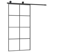 vidaXL Puerta corredera set herrajes vidrio ESG aluminio 102,5x205 cm