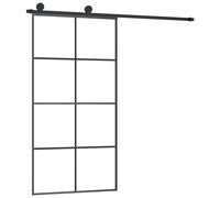 vidaXL Puerta corredera set herrajes vidrio ESG aluminio 102,5x205 cm