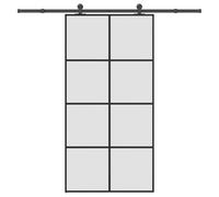 vidaXL Puerta corredera interior Set herrajes vidrio ESG aluminio 102,5x205 cm