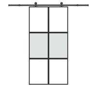 vidaXL Puerta corredera set herrajes vidrio templado aluminio