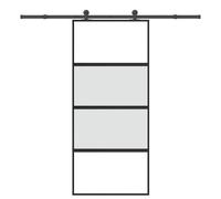 vidaXL Puerta corredera set herrajes vidrio templado aluminio 90x205cm