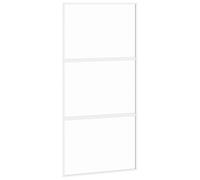 vidaXL Puerta corredera Panel de hogar – Vidrio ESG esmerilado y aluminio – Blanca 102,5x205 cm