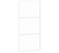 vidaXL Puerta corredera Panel de hogar – Vidrio ESG esmerilado y aluminio – Blanca 102,5x205 cm