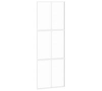 vidaXL Puerta corredera de vidrio templado y aluminio blanca 76x205 cm
