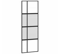 vidaXL Puerta corredera de vidrio templado y aluminio - Negra 76x205 cm