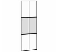vidaXL Puerta corredera de vidrio ESG transparente y aluminio – Dorado, Dorado y mate, Blanco