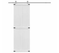vidaXL Puerta Corrediza Corona – Madera de pino macizo, diseño rústico, 70 x 210 cm, Blanco