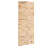 vidaXL Puerta Corrediza Natural 100 x 2,5 x 208 cm, Puerta de Granero rústica de Madera, corredera para Sala, Separador de Espacios y decoración del hogar