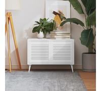 vidaXL Puerta de armario lamas 2 uds madera pino blanco 39,5x39,4 cm
