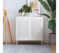 vidaXL Puerta de armario lamas 2 uds madera pino blanco 69x39,4 cm